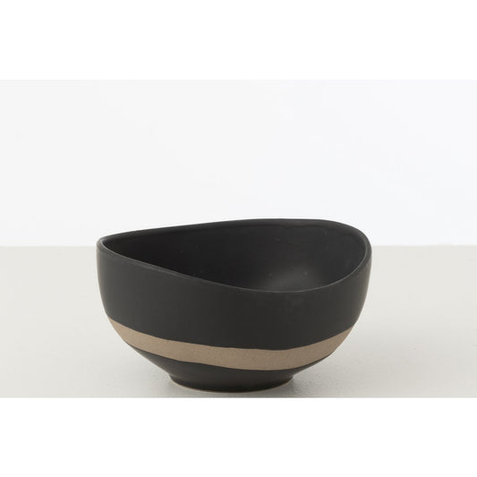 Kom Keramiek zwart/taupe