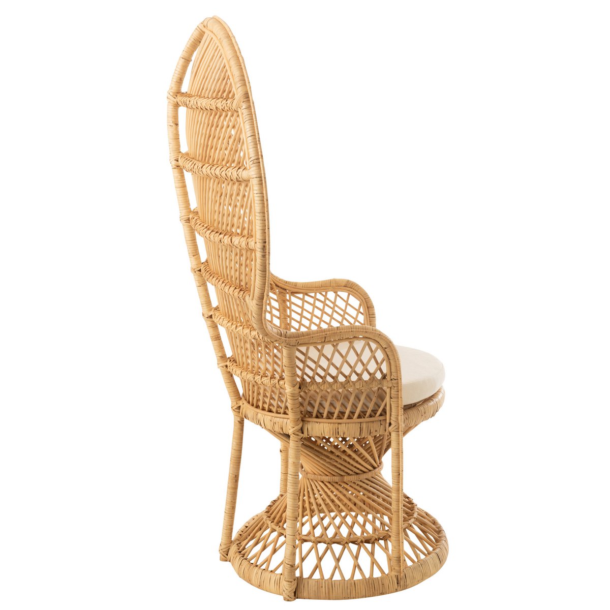 Pauw Rotan stoel met kussen