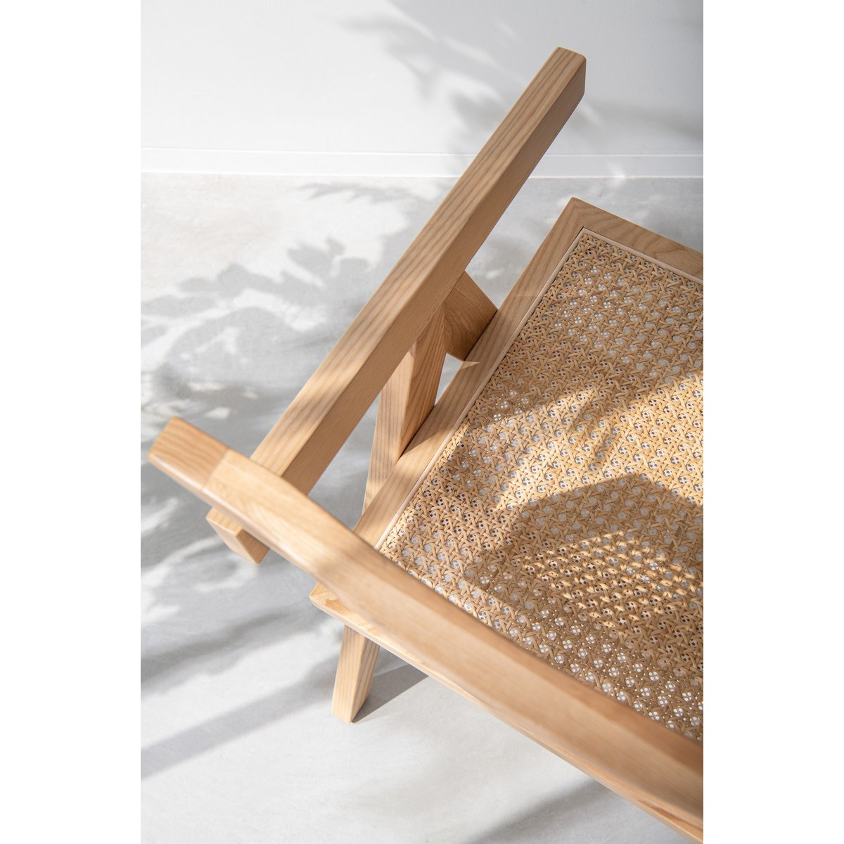 Rooster Stoel essenhout/rattan