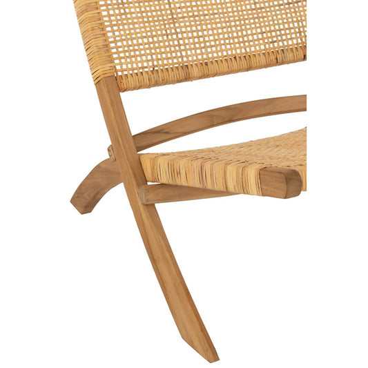 J-Line Plooeistoel Rattan/Teak Naturel