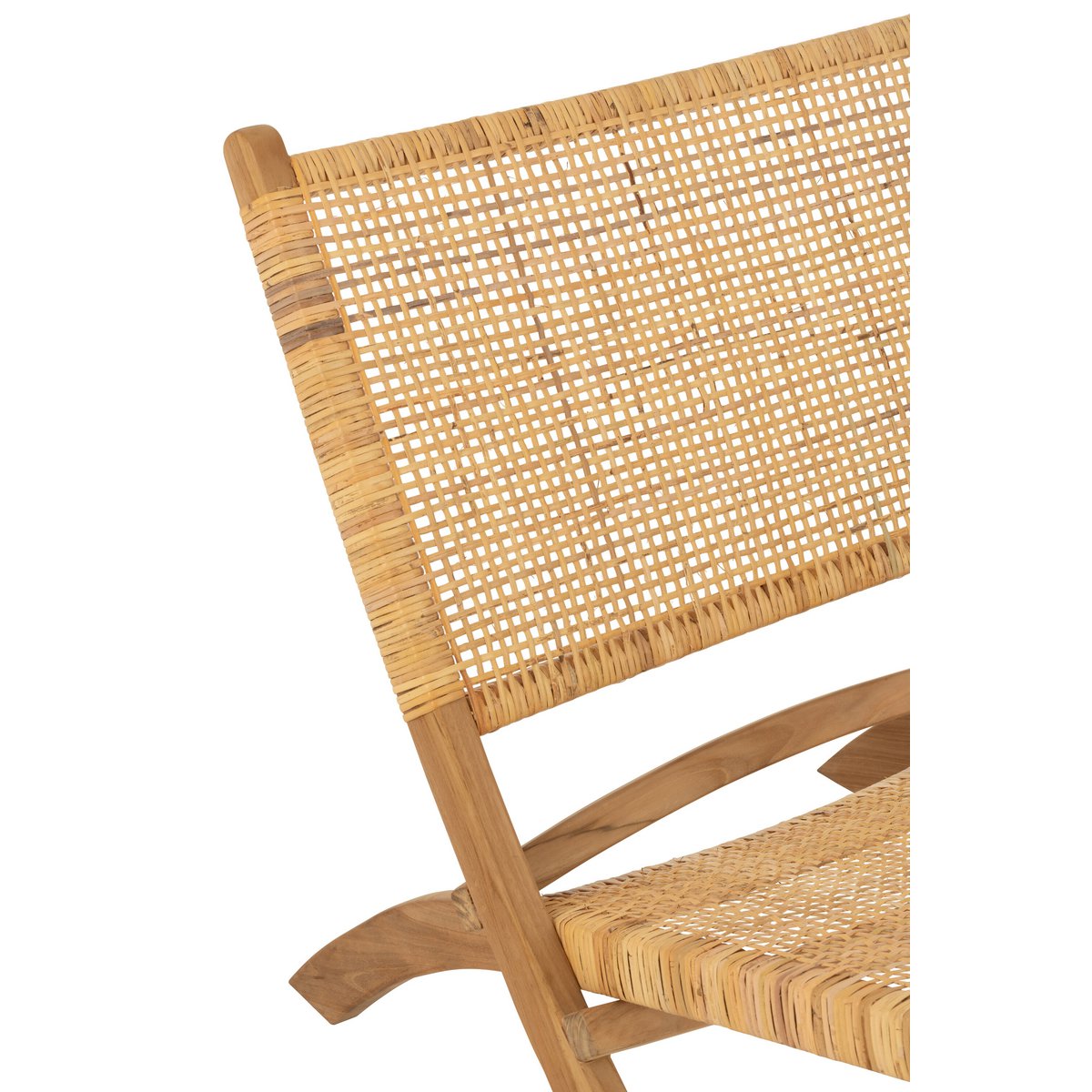J-Line Plooeistoel Rattan/Teak Naturel