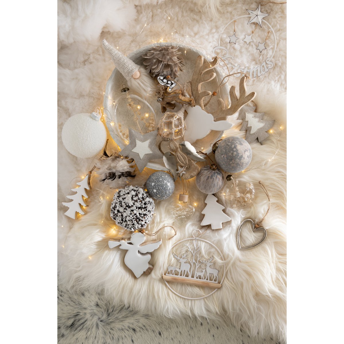 Set van 6 kerstballen Luipaard small