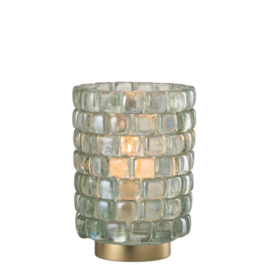 Theelichthouder Vierkant Mozaiek transparant large