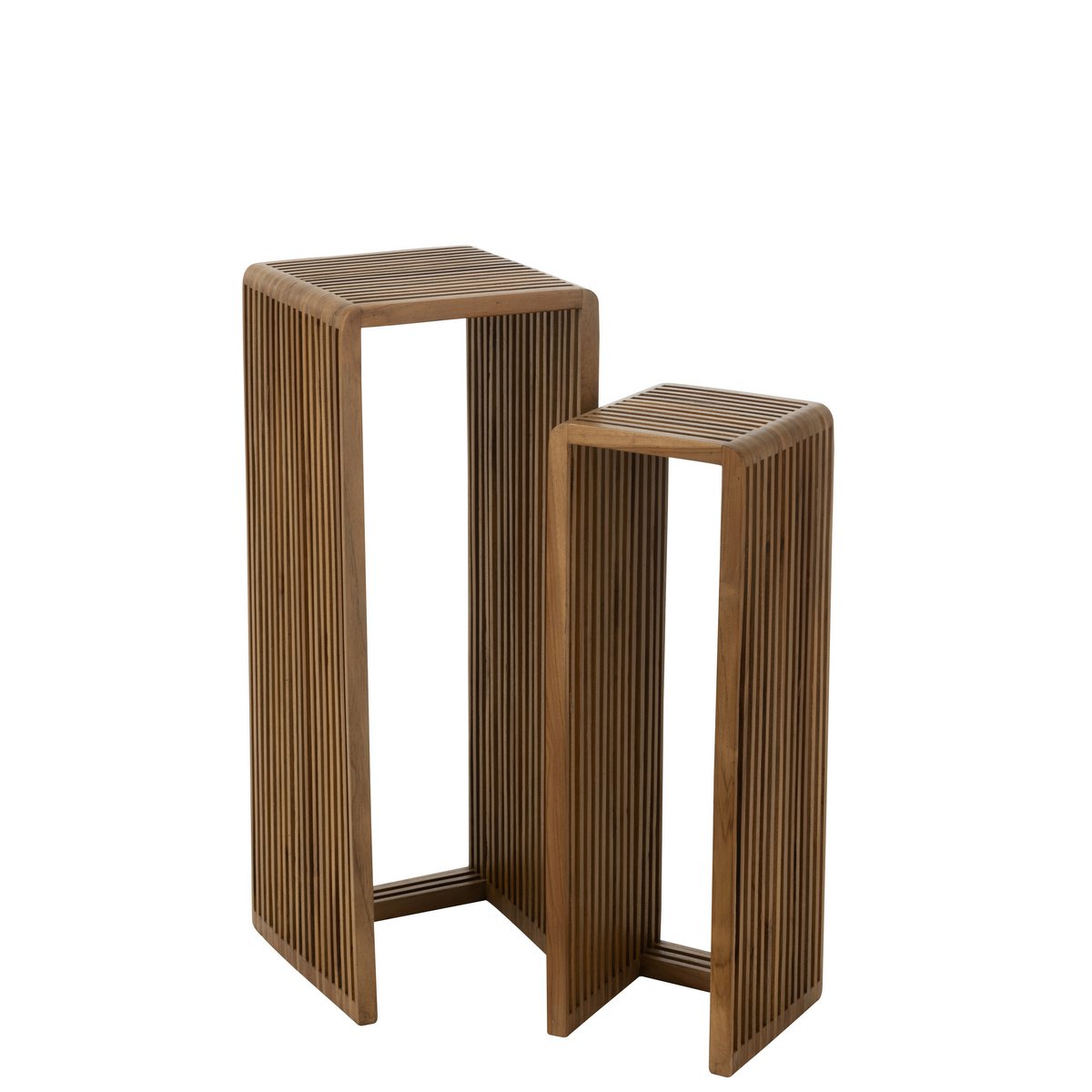 Beistelltische Cube Teak natur - 2er Set