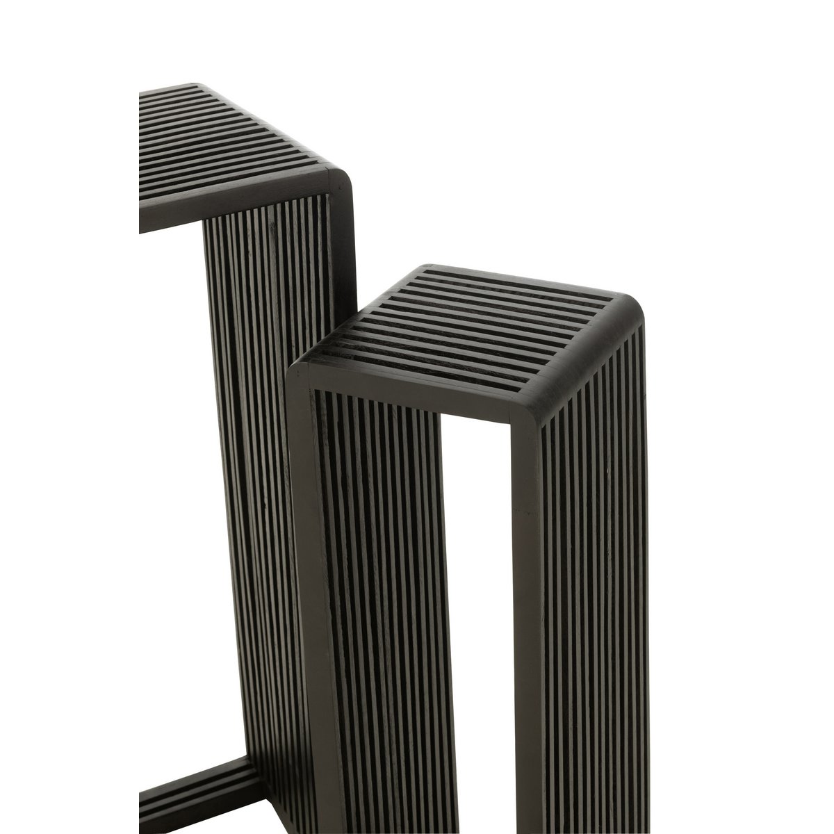 Beistelltische Cube Teak schwarz - 2er Set
