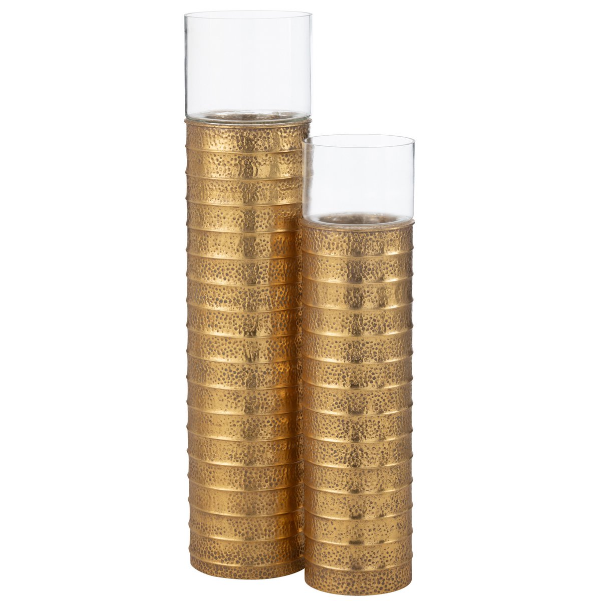 J-Line Kaarshouder Zuil Metaal/Glas Goud Large