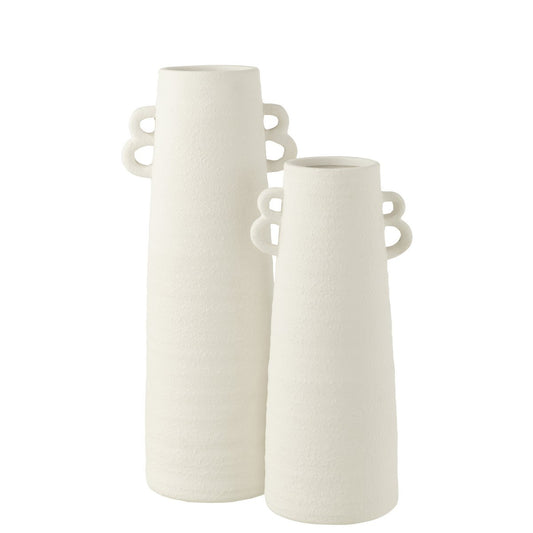 J-Line Vaas Kegel - keramiek - wit - large - 55 cm hoog