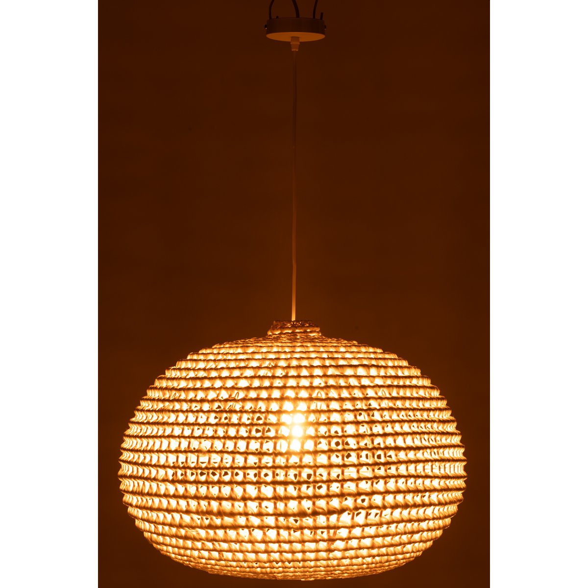 J-Line Plafondlamp Rond Metaal Getwist Wit