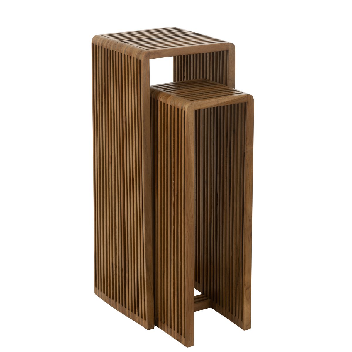 Beistelltische Cube Teak natur - 2er Set