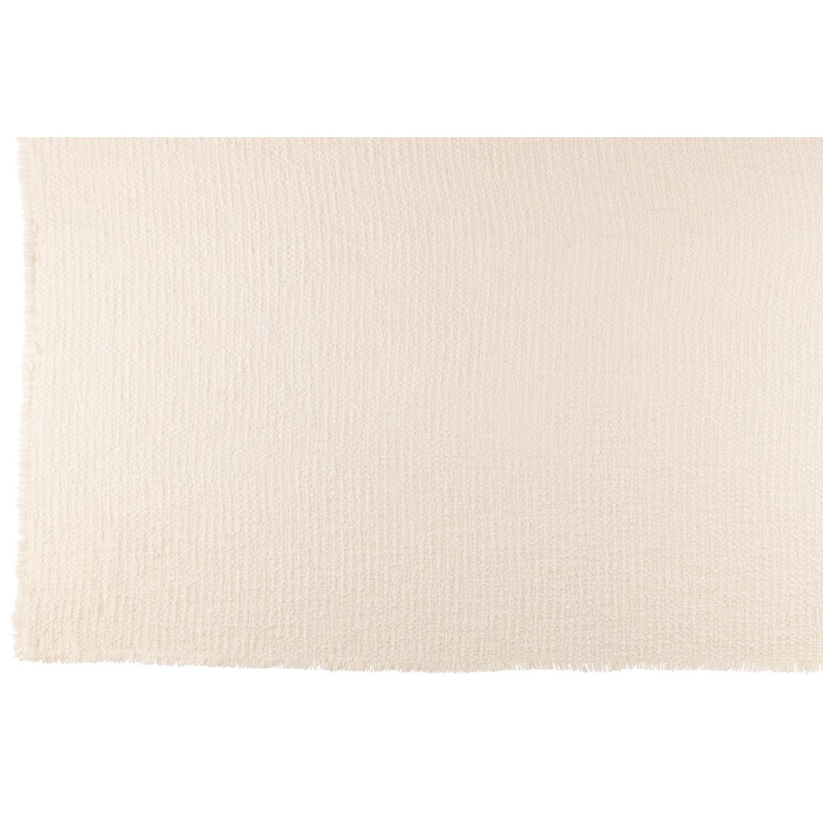 Plaid Gerafelde Randen wit - 180 x 130 cm