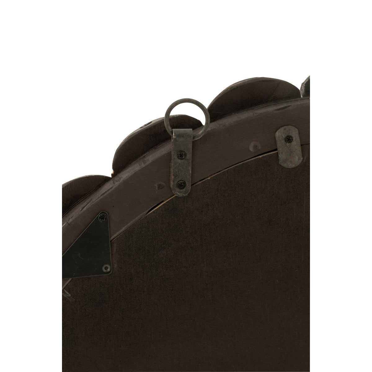 J-Line spiegel Bollen - hout - zwart - Ø 80 cm