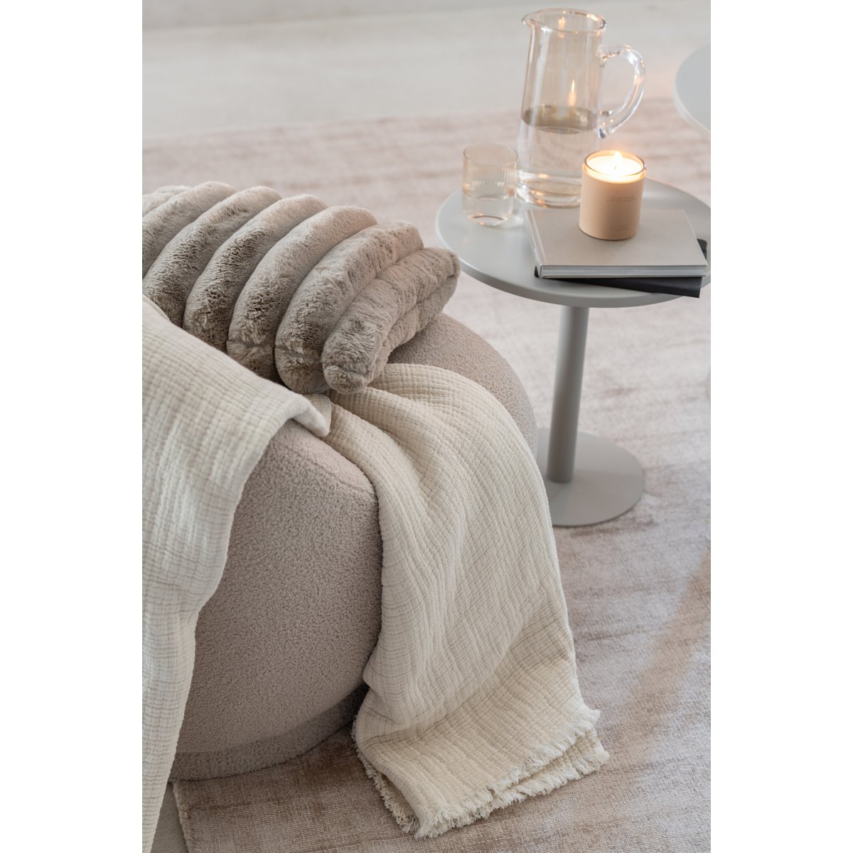 Kussen Groot Corduroy taupe