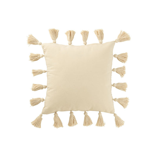 Kussen Kwasten beige