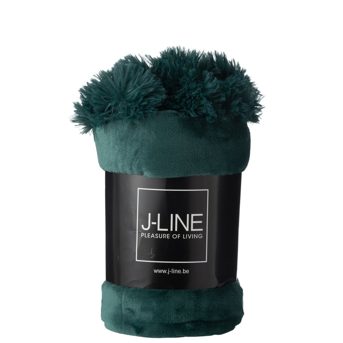 J-Line plaid Pompom donkergroen