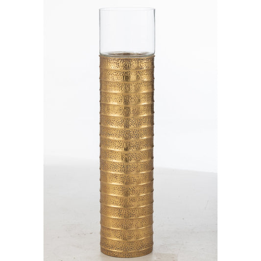 J-Line Kaarshouder Zuil Metaal/Glas Goud Large