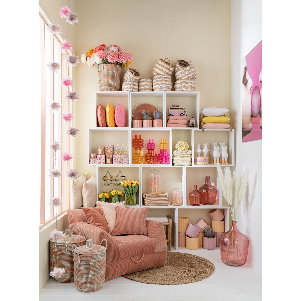 J-Line manden Lys - gras - naturel/wit