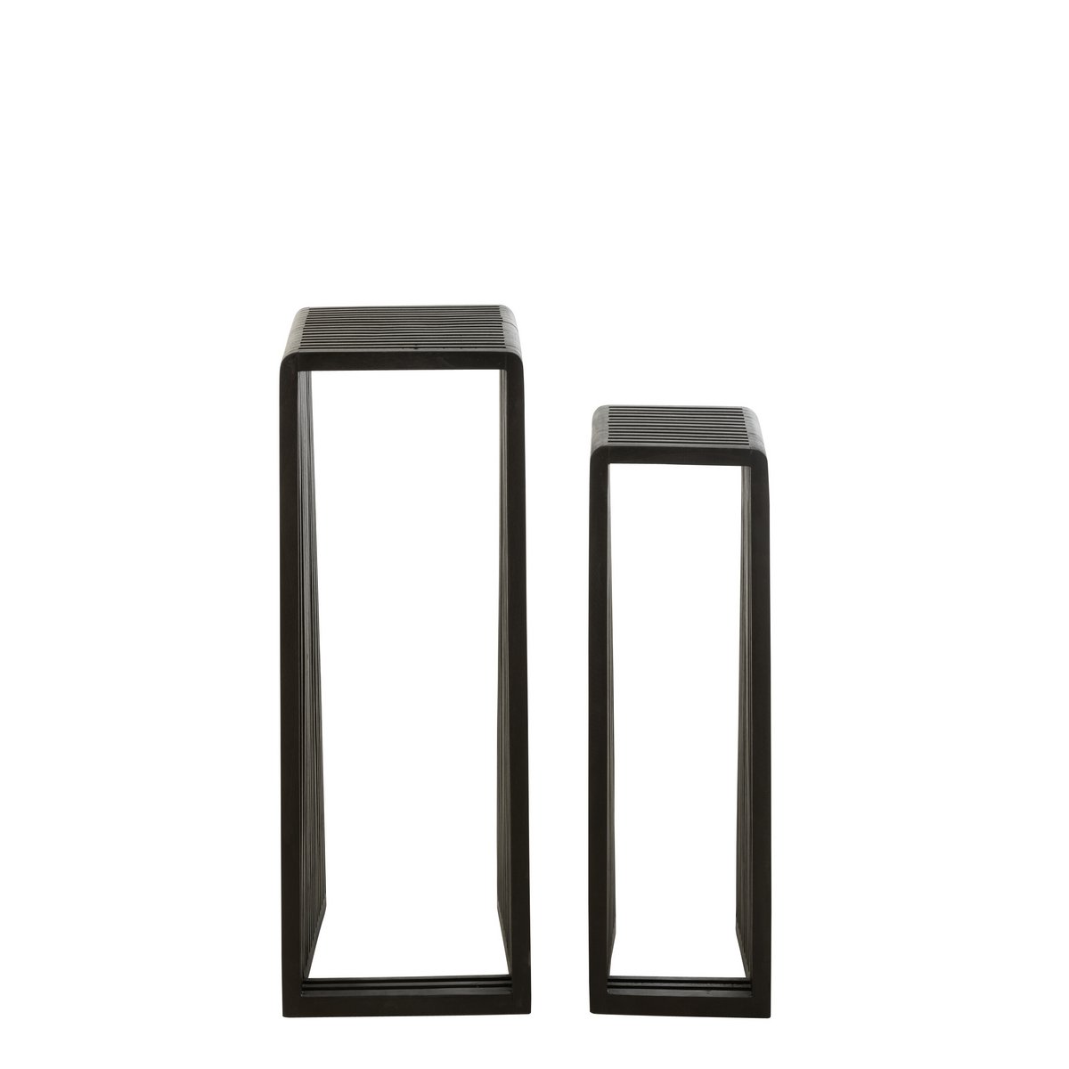 Beistelltische Cube Teak schwarz - 2er Set