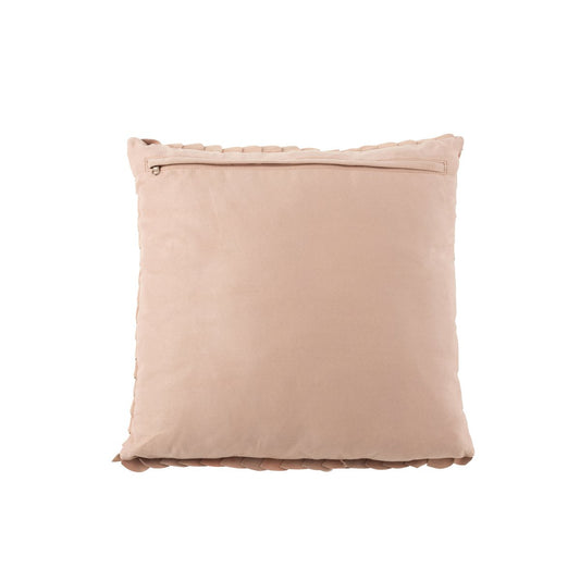 J-Line kussen Schub Vierkant - leer - roze