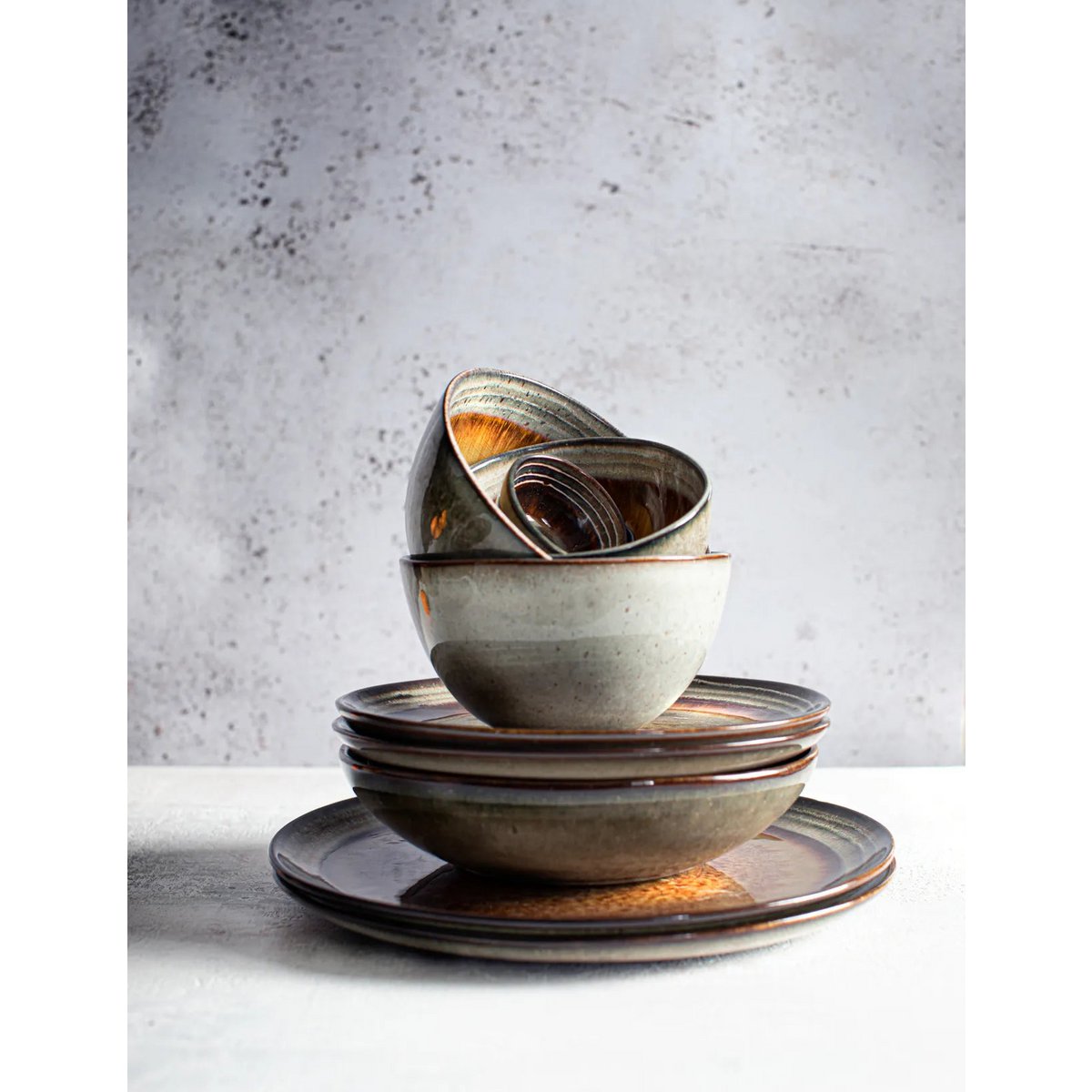 comporta servies set – handgemaakt keramiek met craqueléglazuur – maison de presentacion