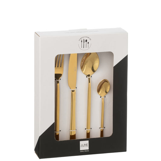 Bestekbox B Roestvrij Staal Blinkend Goud 24 stuks