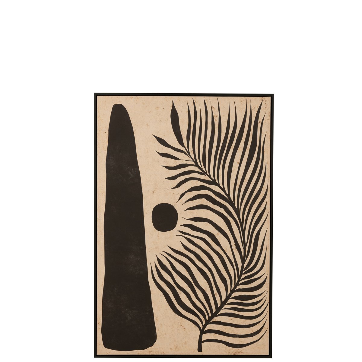 J-Line Rahmen Blatt Abstrakt Holz/Canvas Braun/Schwarz