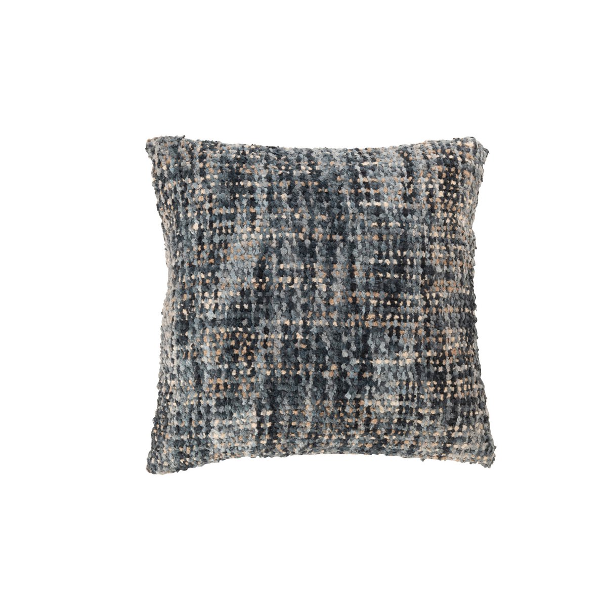 Kussen Tweed blauw/wit