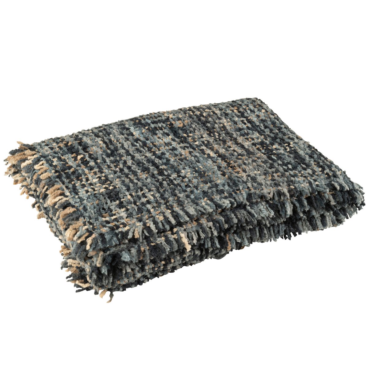 Plaid tweed blauw/wit - 180 x 130 cm