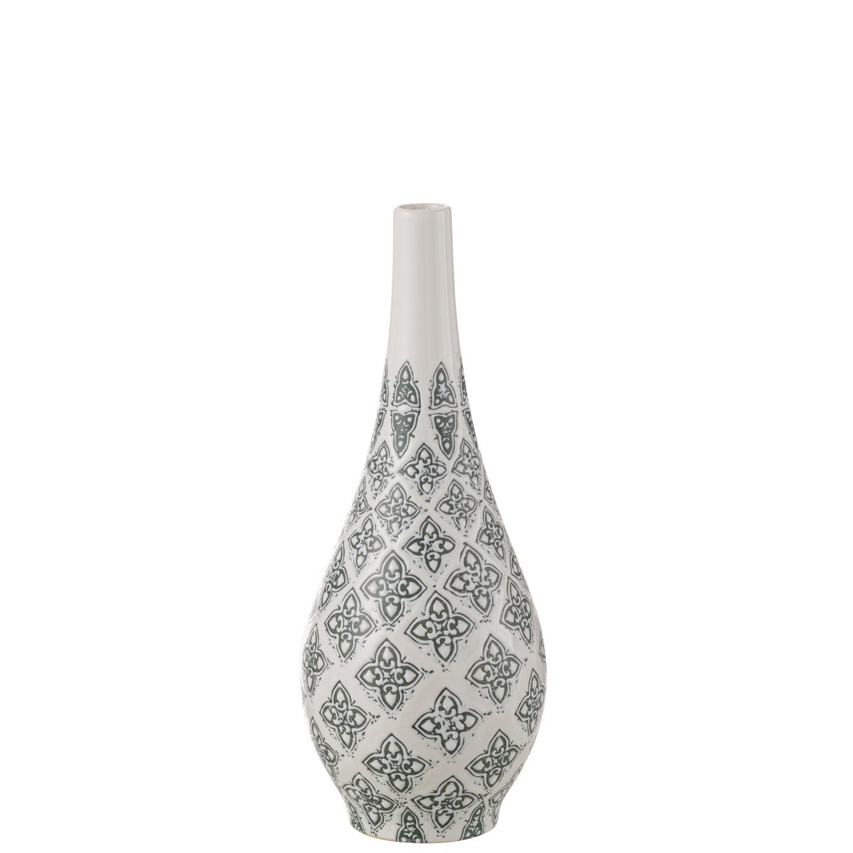 J-Line Vaas Kousa Peer Porselein Blauw/Wit