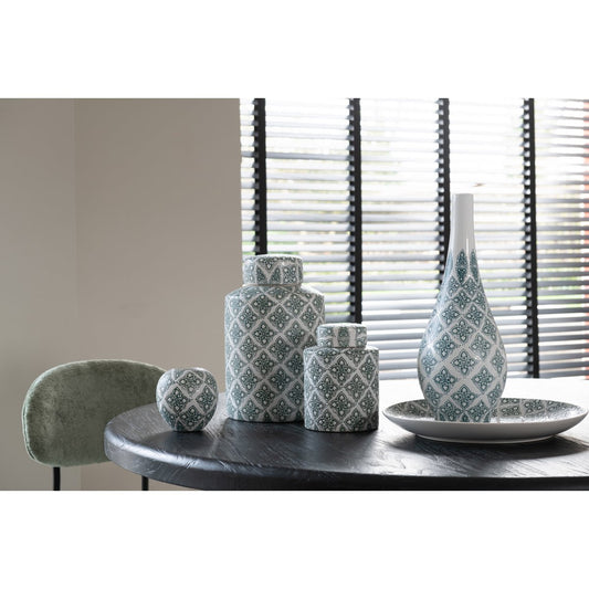 J-Line Vaas Kousa Peer Porselein Blauw/Wit