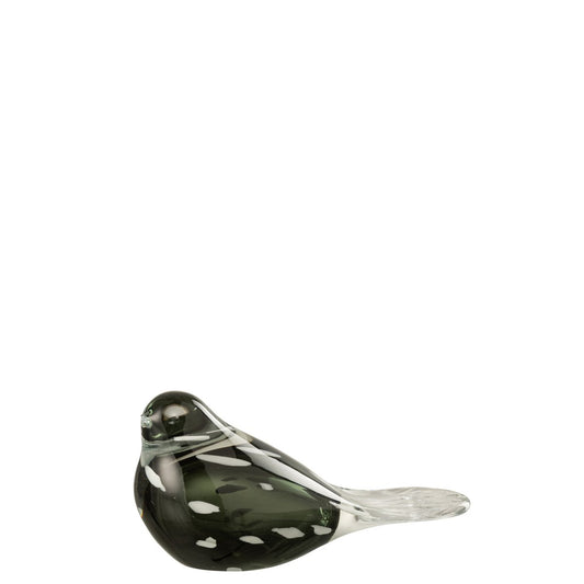 J-Line Vogel Glas Wit/Zwart Large