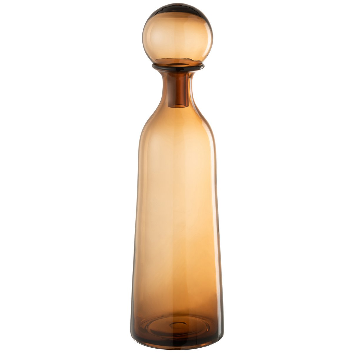 J-Line decoratie Fles + Stop Effen Hoog - glas - bruin - large