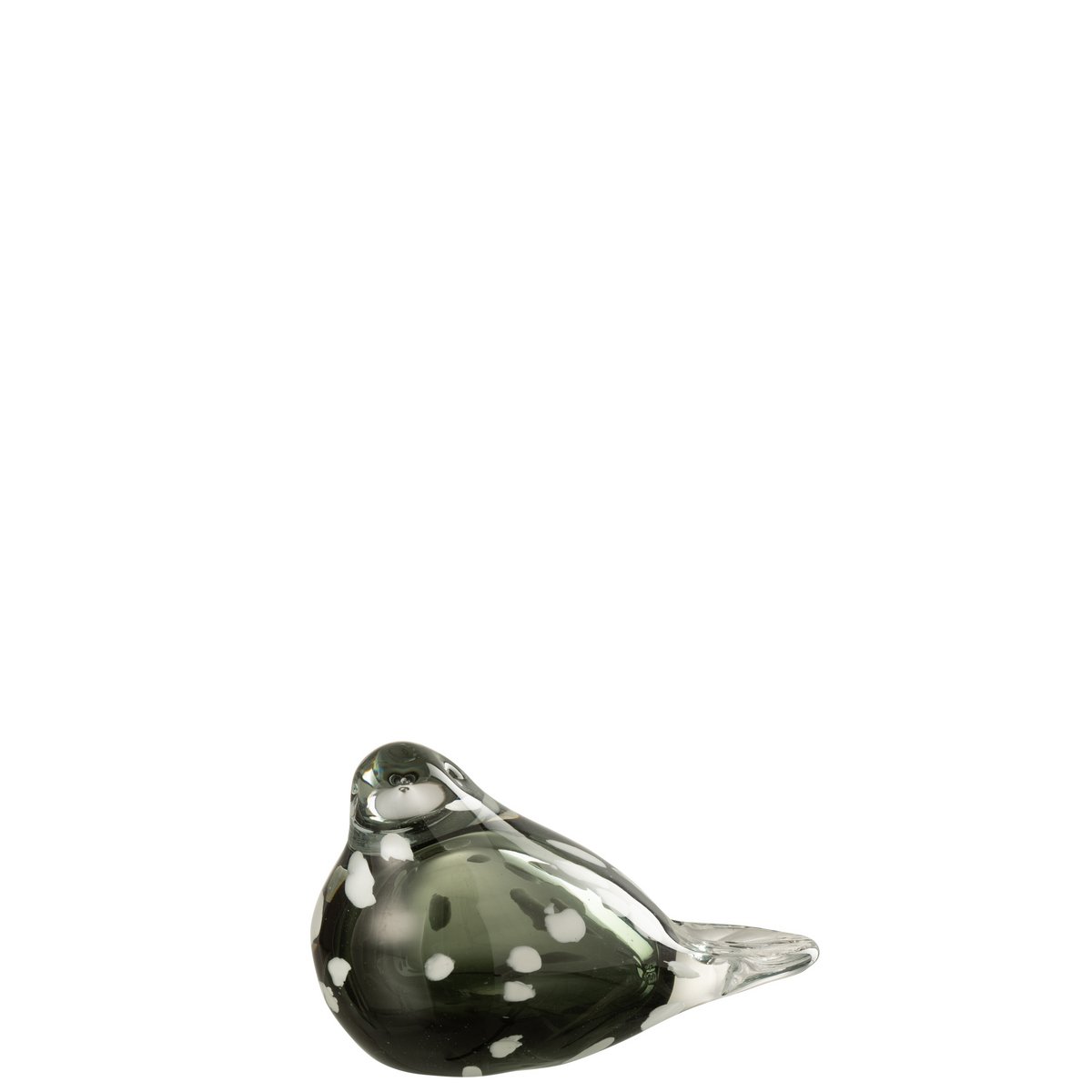 J-Line figuur Vogel - glas - wit/zwart - small