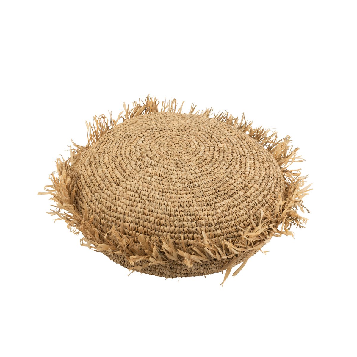 J-Line kussen Rond Raffia - jute - naturel