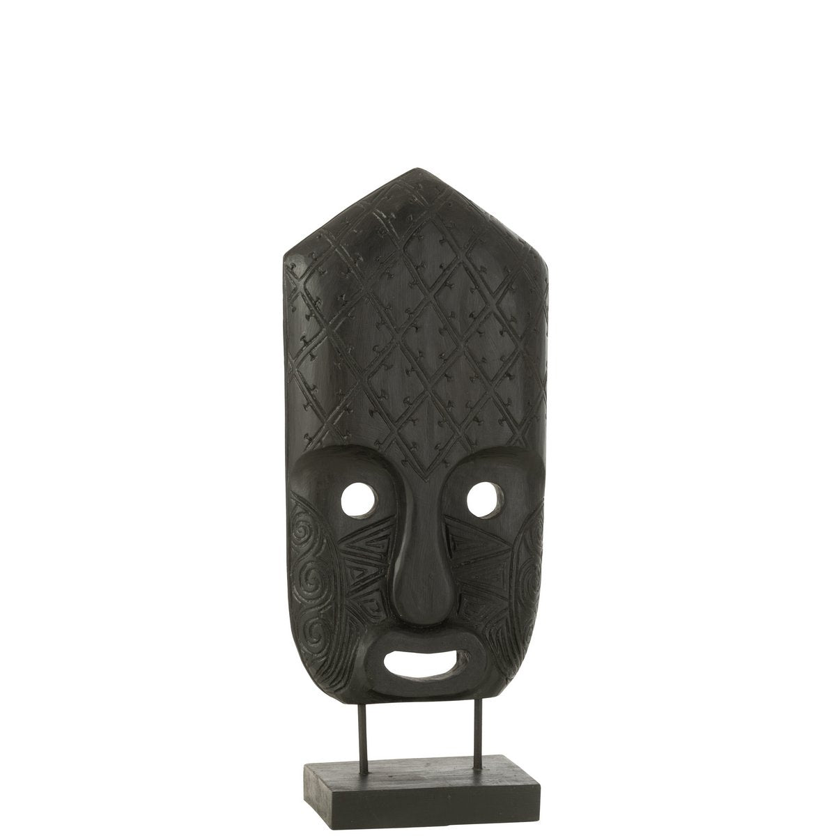 J-Line masker op voet Op Voet Albasia- hout - zwart - large