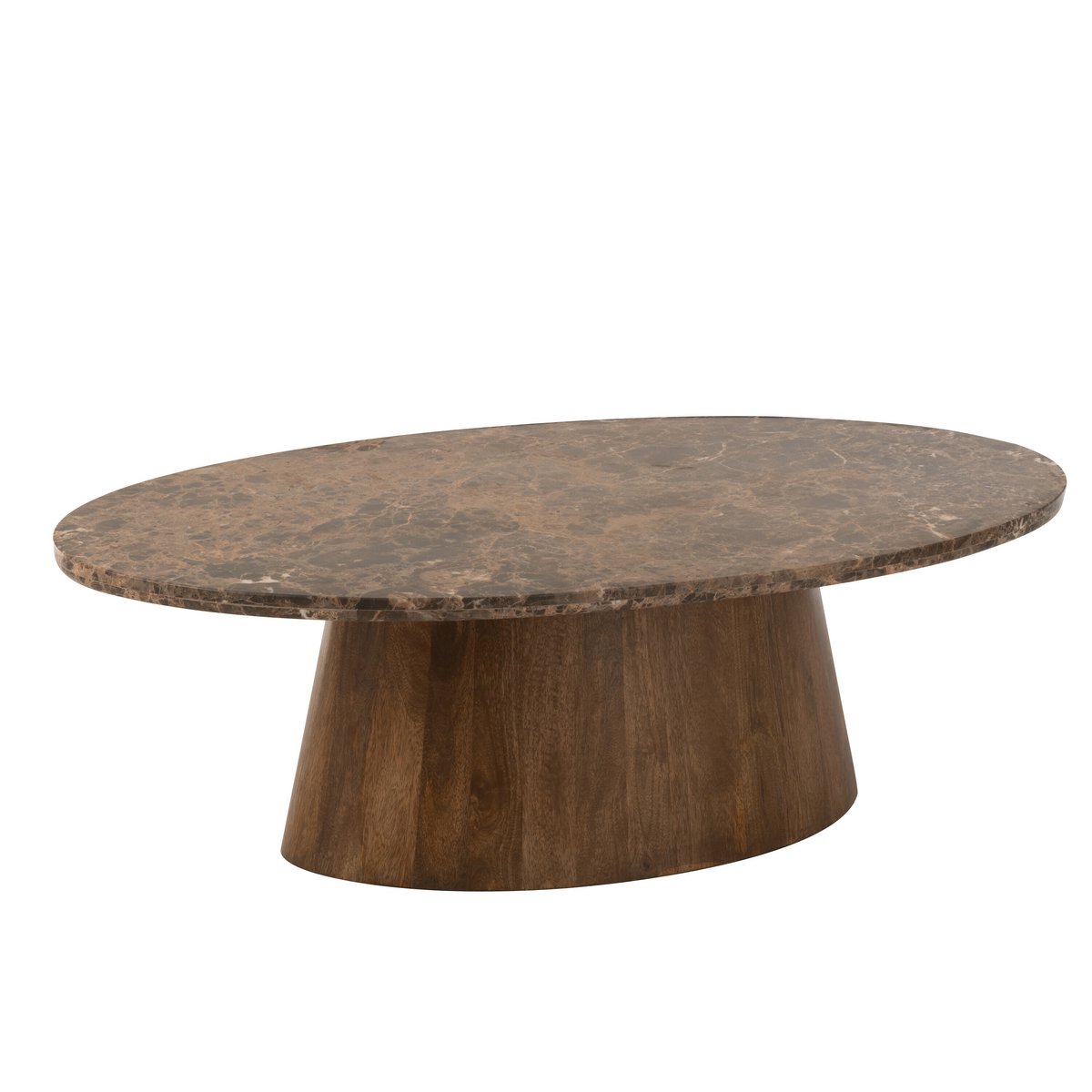 J-Line Couchtisch Oval - Marmor/Mangoholz - Braun