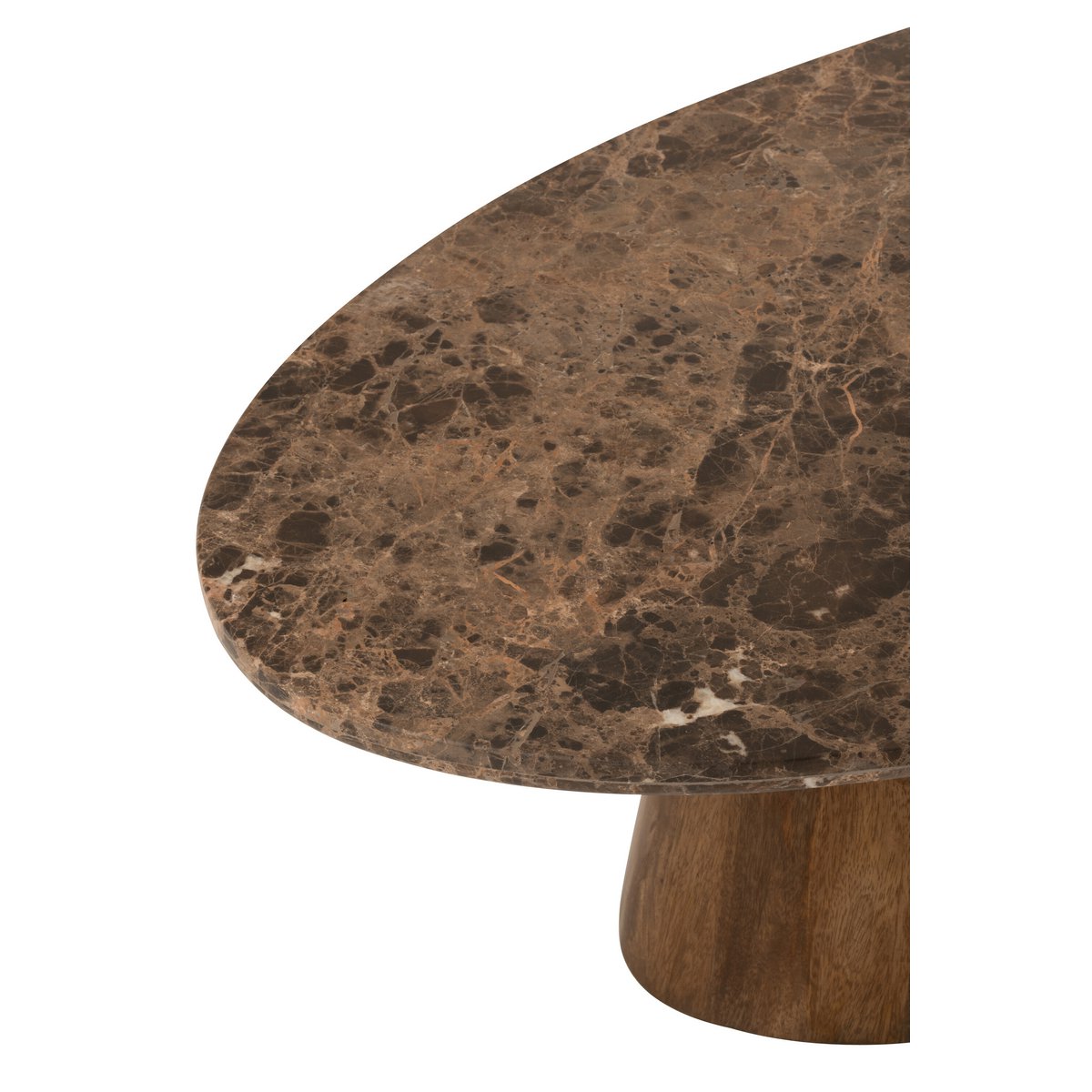 J-Line Couchtisch Oval - Marmor/Mangoholz - Braun