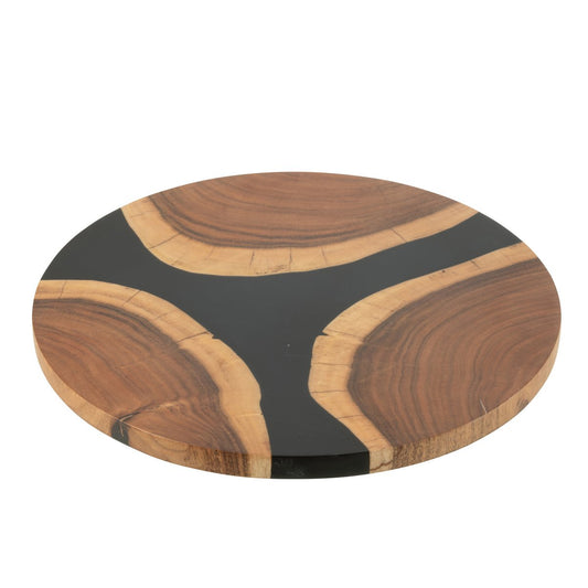 Serveerplank Rond naturel/zwart