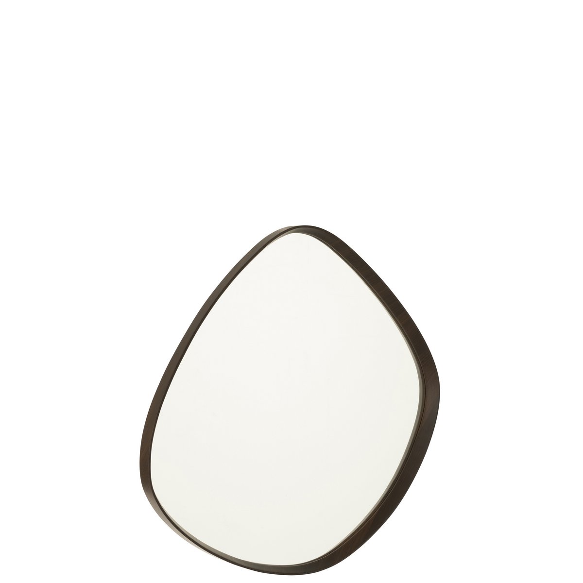 J-Line spiegel Abstract - hout/glas - donkerbruin - small - 70 x 61 cm