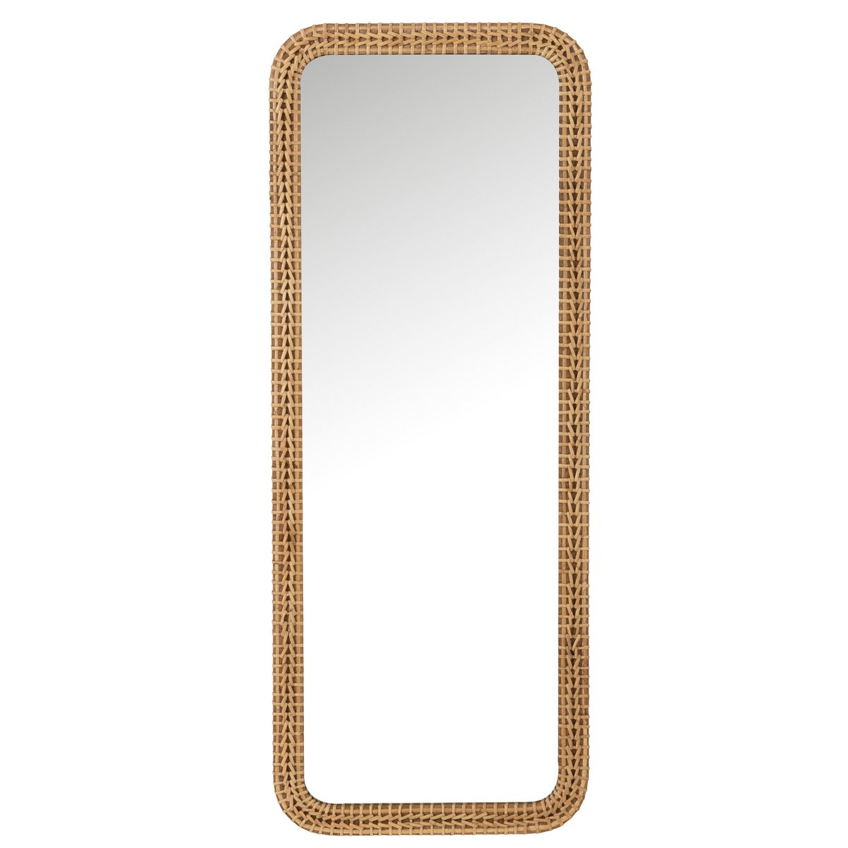 J-Line spiegel Rechthoek - spar/glas - natruel - 48 x 122.5 cm