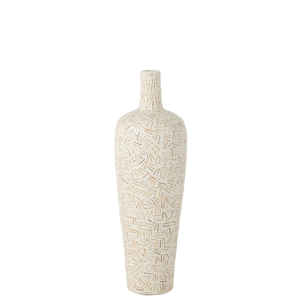J-Line vaas Lauwra - cement - wit - medium - 80 cm hoog