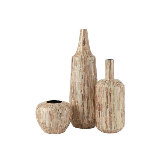 Vaas Nuye Fles schelpen/papier 72 cm hoog