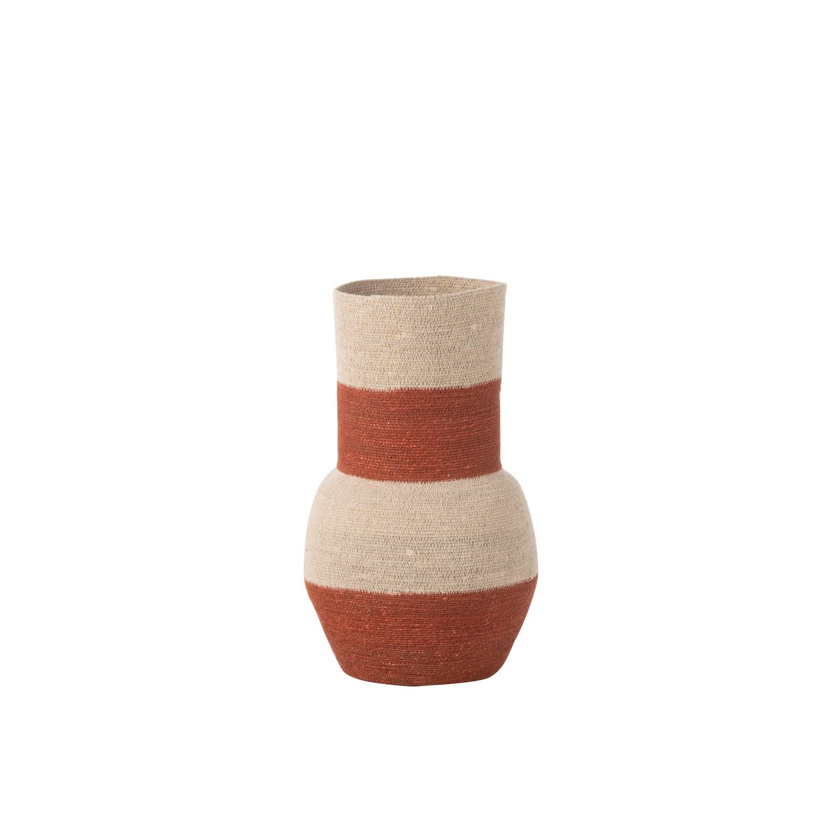 Vaas Strepen zeegras naturel/terracotta