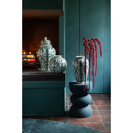 Vaas Victoria Amfoor groen/wit - 37 cm hoog