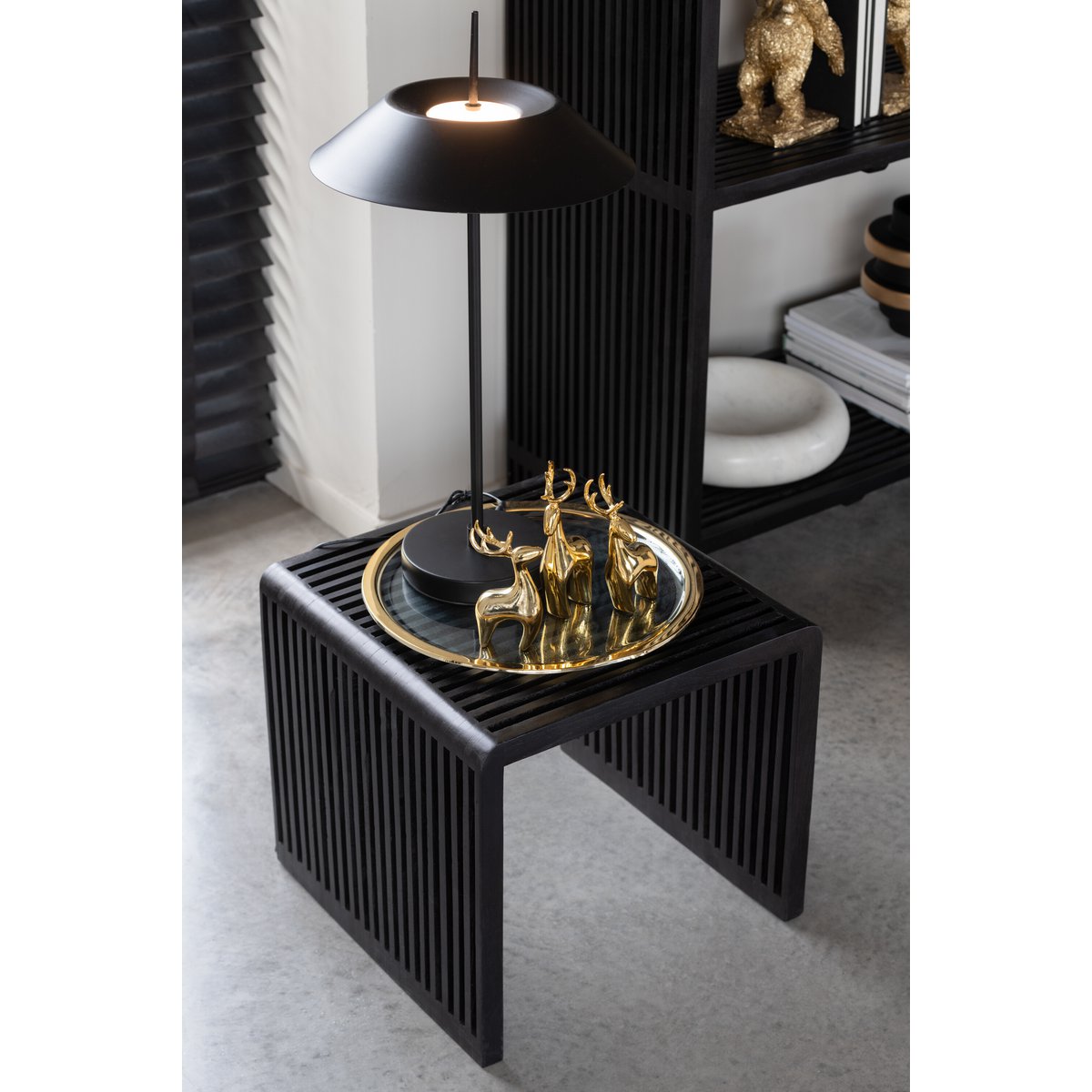Kubus Bijzettafel teak zwart - s