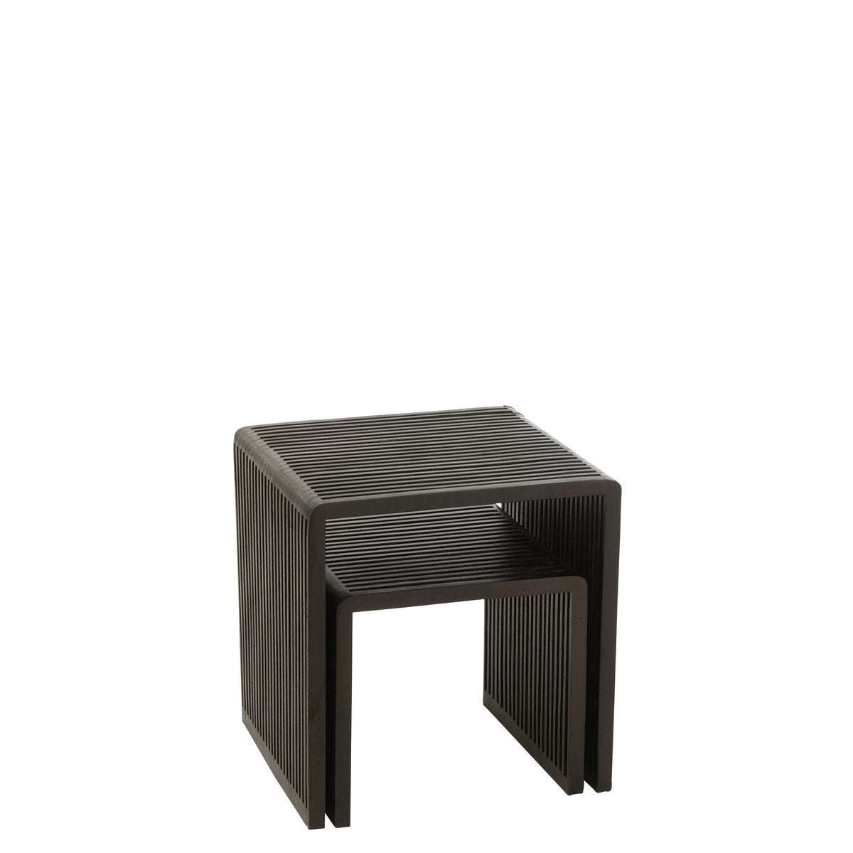 Kubus Bijzettafel teak zwart - s
