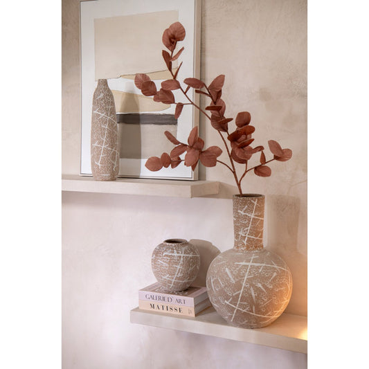 J -Line vaas Duinronde - Kalender - Beige/White - Ø 21 cm