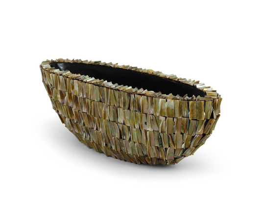 Plantenbak Rough Shell Ovaal - Bruin - L71