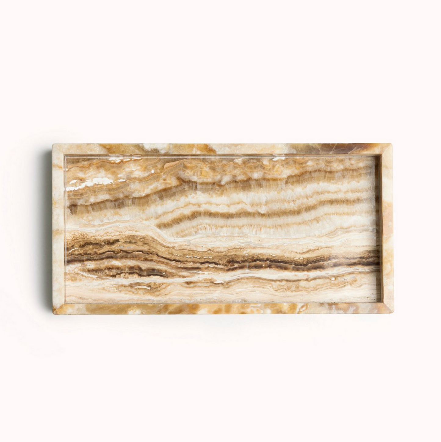 Marmer Dienblad met rand sandal onyx 15x30cm