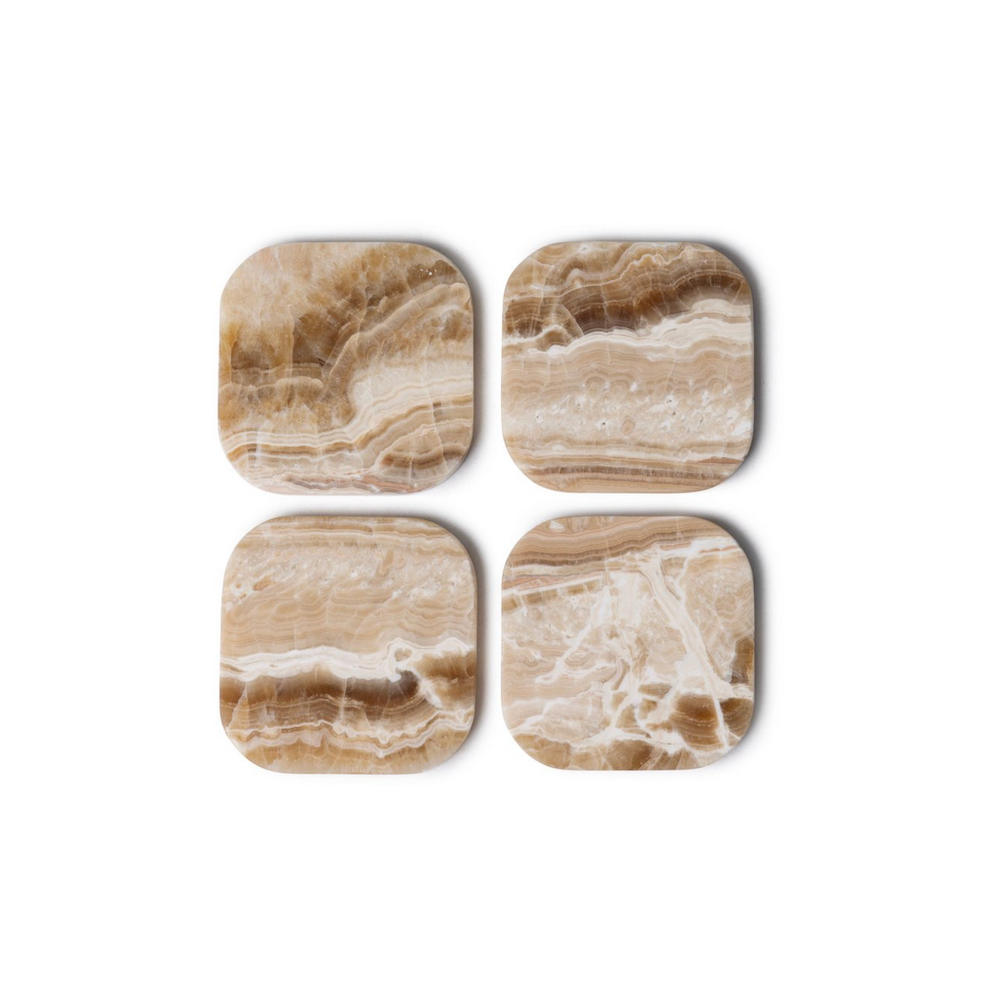 Marmer Onderzetters sandal onyx - set van 4 stuks