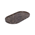 Marmer Dienblad ovaal 30x15cm bruin